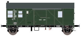 Exact-Train EX23625 - H0 - Gedeckter Güterwagen Pwgs44, DB, Ep. III